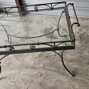 Iron glass coffee table